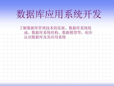 數據庫應用系統開發